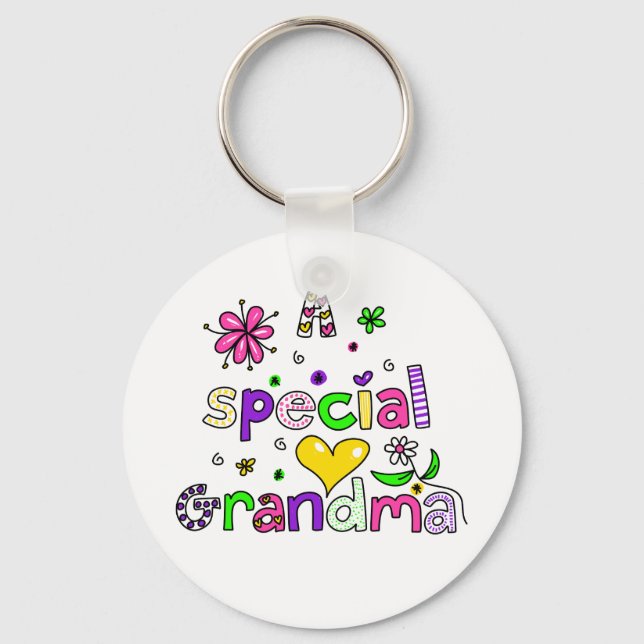 Niedliche Oma-Granma-Textausdruck Schlüsselanhänger (Vorderseite)