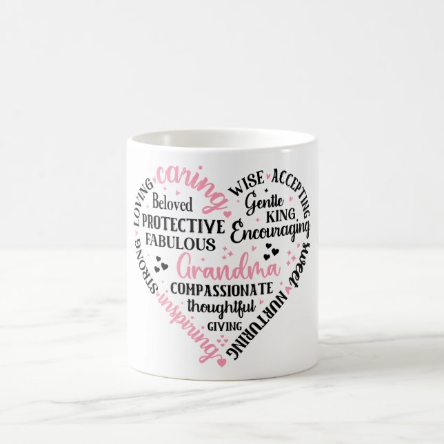 Niedliche Oma/Herz Definition Kaffeetasse (Mittel)