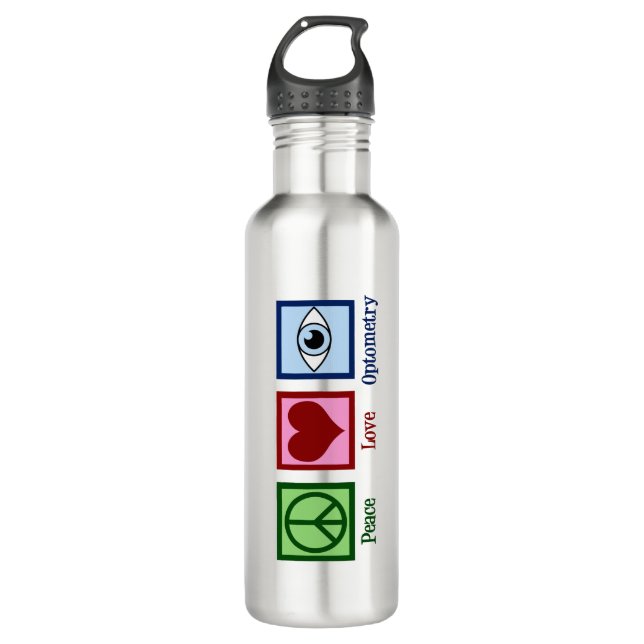 Niedliche Optometrische Liebe Optometrie Edelstahlflasche (Vorderseite)