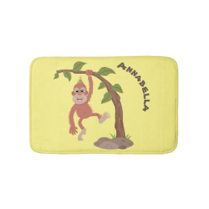 Niedliche Orang-Utan-Cartoon-Illustration Badematte