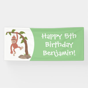 Niedliche Orang-Utan-Cartoon-Illustration Banner