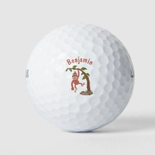 Niedliche Orang-Utan-Cartoon-Illustration Golfball