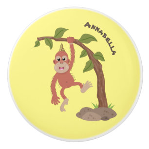 Niedliche Orang-Utan-Cartoon-Illustration Keramikknauf
