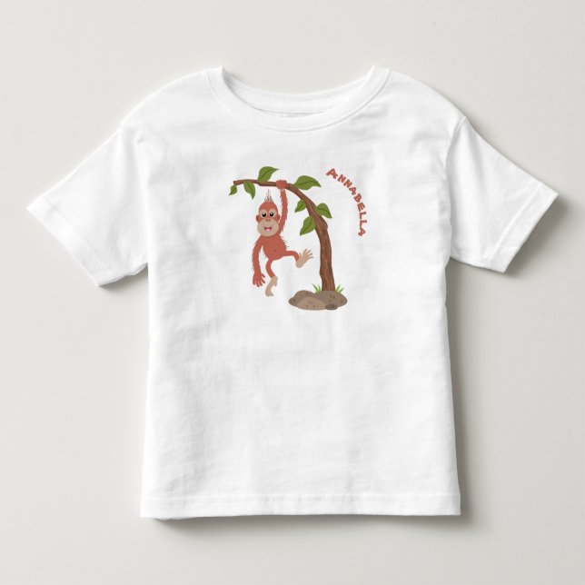 Niedliche Orang-Utan-Cartoon-Illustration Kleinkind T-shirt (Vorderseite)