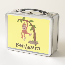 Niedliche Orang-Utan-Cartoon-Illustration Metall Brotdose