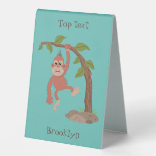 Niedliche Orang-Utan-Cartoon-Illustration Tischaufsteller