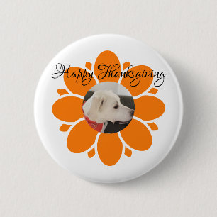 Niedliche Orange-Blume-Rahmen für Foto von Heimtie Button