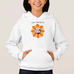 Niedliche Orange-Blume-Rahmen für Haustiere Foto F Hoodie