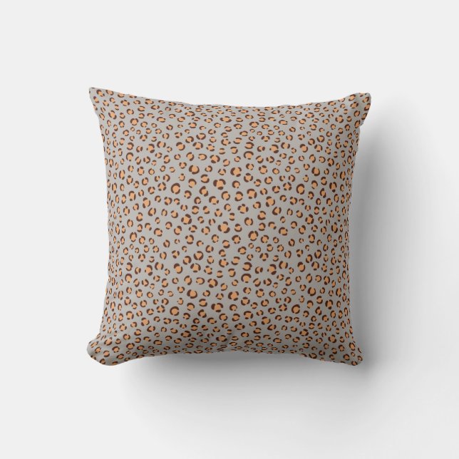 Niedliche orange-braune Kätzchen-Print-Monogramm Kissen (Vorderseite)