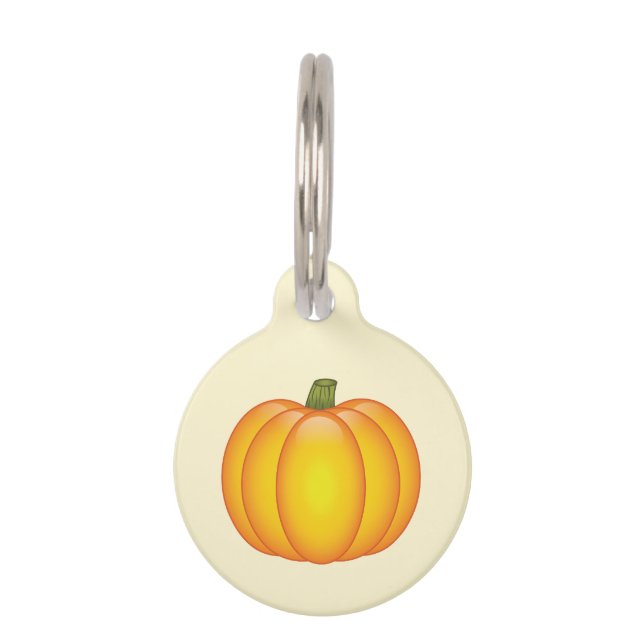 Niedliche Orange Cartoon Fall Pumpkin und Haustier Tiermarke (Vorderseite)