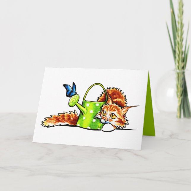 Niedliche Orange Cat Custom Message Karte (Vorderseite)