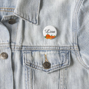 Niedliche Orange Pumpkins Button