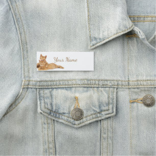 Niedliche Orange Tabby Katzen Kätzchen Custom Namensschild