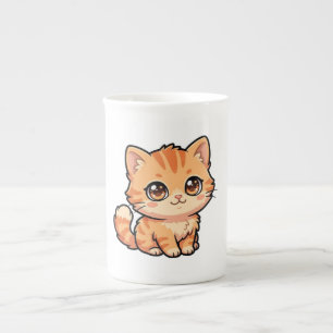 Niedliche Orange Tabby Kitten Spezialtasse Prozellantasse