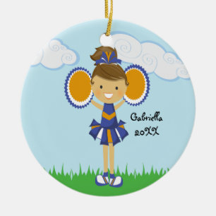 Niedliche orange u. blaue keramik ornament