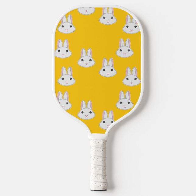 Niedliche, orangefarbene Hasen Pickleball Schläger (Vorderseite)