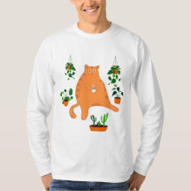 Niedliche orangefarbene Katze mit Pflanze, Niedlic