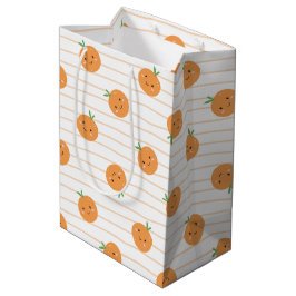 Niedliche Orangen drucken - Geschenktasche Mittlere Geschenktüte