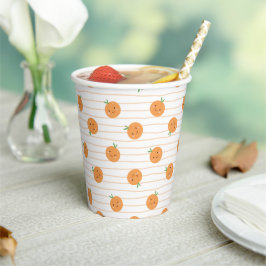 Niedliche Orangen drucken - Papiergruppen Pappbecher