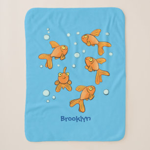 Niedliche Orangen-Goldfisch-Cartoon-Abbildung Sherpadecke
