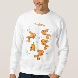 Niedliche Orangen-Goldfisch-Cartoon-Abbildung Sweatshirt