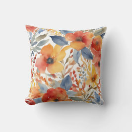 Niedliche Orangen- und Rotwasser-Blume Kissen