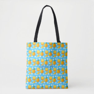 Niedliche Orangen und weiße Blume Tasche
