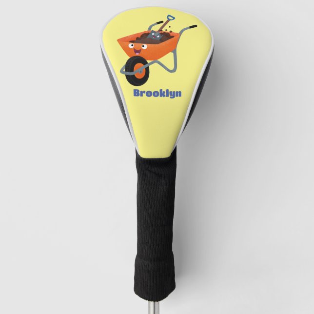 Niedliche Orangenbartendarstellung des Cartoon Golf Headcover (Vorderseite)