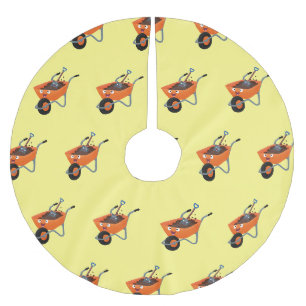 Niedliche Orangenbartendarstellung des Cartoon Polyester Weihnachtsbaumdecke