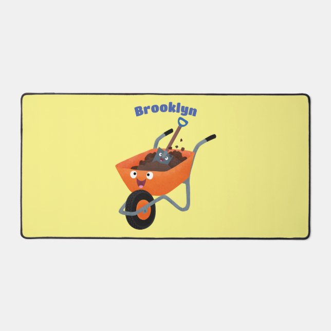 Niedliche Orangenbartendarstellung des Cartoon Schreibtischunterlage (Vorderseite)