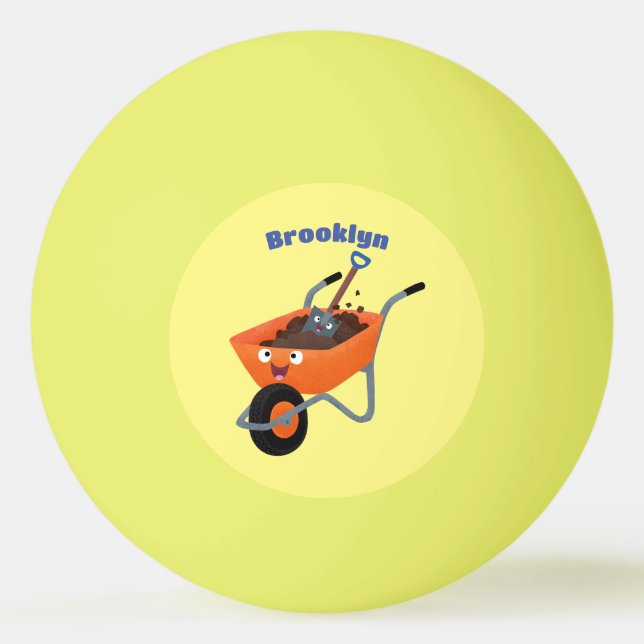 Niedliche Orangenbartendarstellung des Cartoon Tischtennisball (Vorderseite)