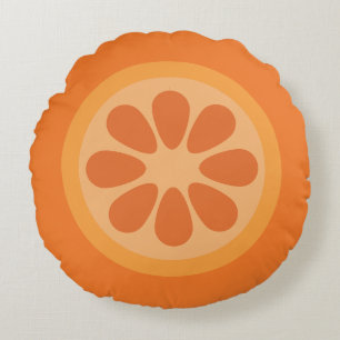 Niedliche Orangenfrüchte Früchte Rundkissen Rundes Kissen