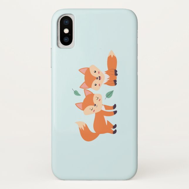 Niedliche Orangenfüchse Grafik Case-Mate iPhone Hülle (Rückseite)
