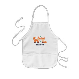 Niedliche Orangenfüchse Grafik Kinderschürze
