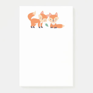 Niedliche Orangenfüchse Grafik Post-it Klebezettel