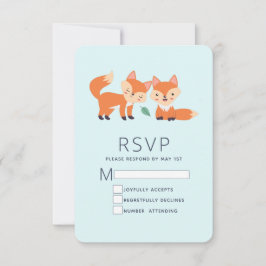 Niedliche Orangenfüchse Grafik RSVP Karte