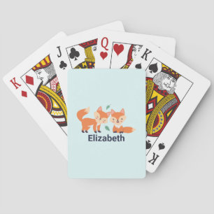 Niedliche Orangenfüchse Grafik Spielkarten