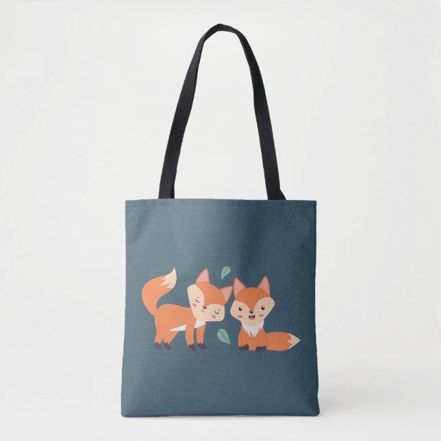 Niedliche Orangenfüchse Grafik Tasche (Vorderseite)