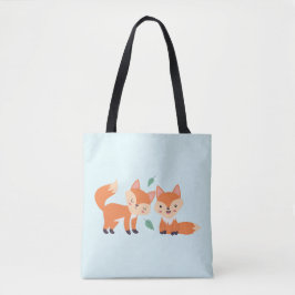 Niedliche Orangenfüchse Grafik Tasche