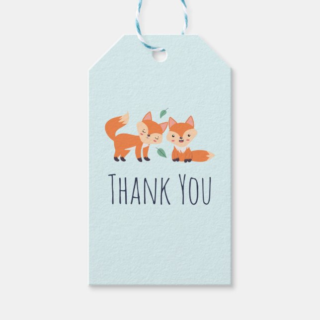 Niedliche Orangenfüchse Grafische Illustration Vie Geschenkanhänger (Vorderseite)