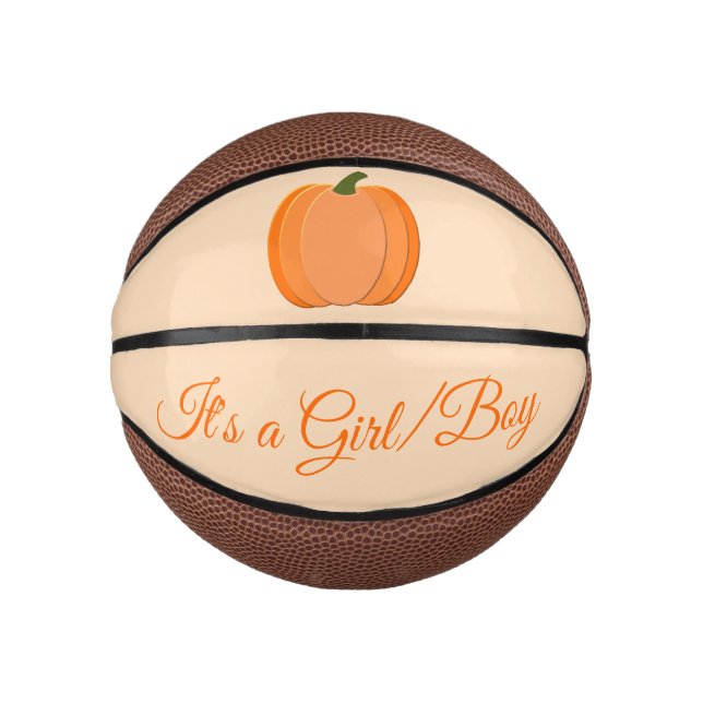 Niedliche Orangengeschlechtsneutrale Kürbisgeschle Mini Basketball (Vorderseite)
