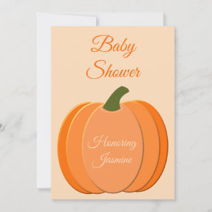 Niedliche Orangengeschlechtsneutrale Pumpkindusche Einladung