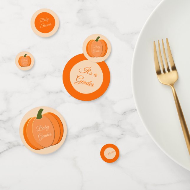 Niedliche Orangengeschlechtsneutrale Pumpkindusche Konfetti (Gruppe)