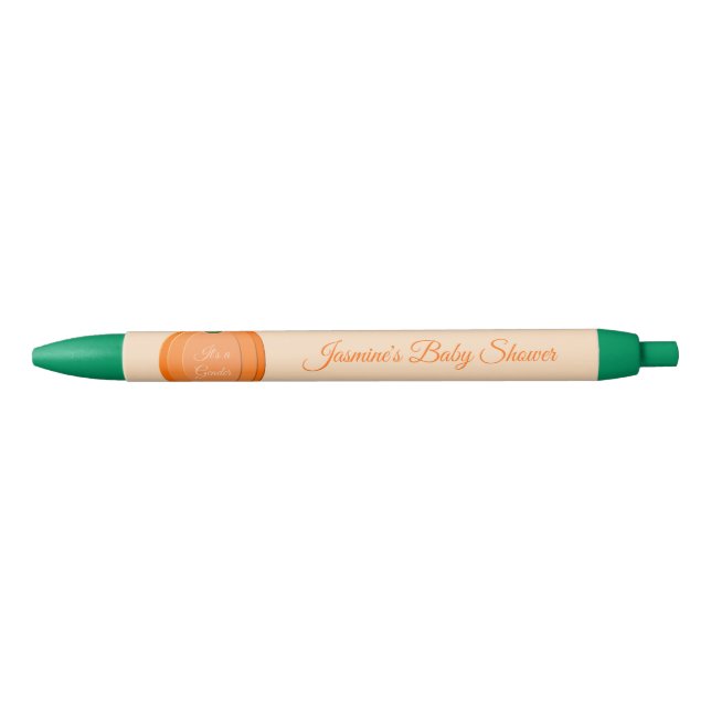 Niedliche Orangengeschlechtsneutrale Pumpkindusche Kugelschreiber (Vorderseite)