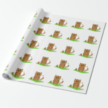 Niedliche Orangenkatze im Grünweitenpapier