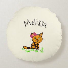 Niedliche Orangenkatze Rundes Kissen