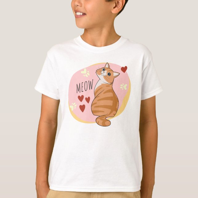 Niedliche Orangenkatze T-Shirt (Vorderseite)