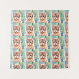 Niedliche Orangenkatze Wandteppich