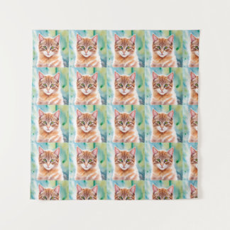 Niedliche Orangenkatze Wandteppich