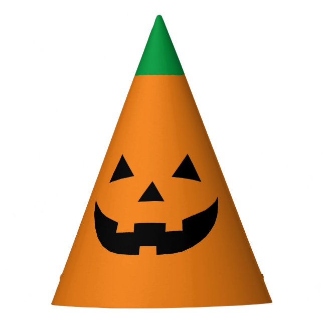 Niedliche Orangenkürbis Kürbislaterne Halloween Partyhütchen (Vorderseite)
